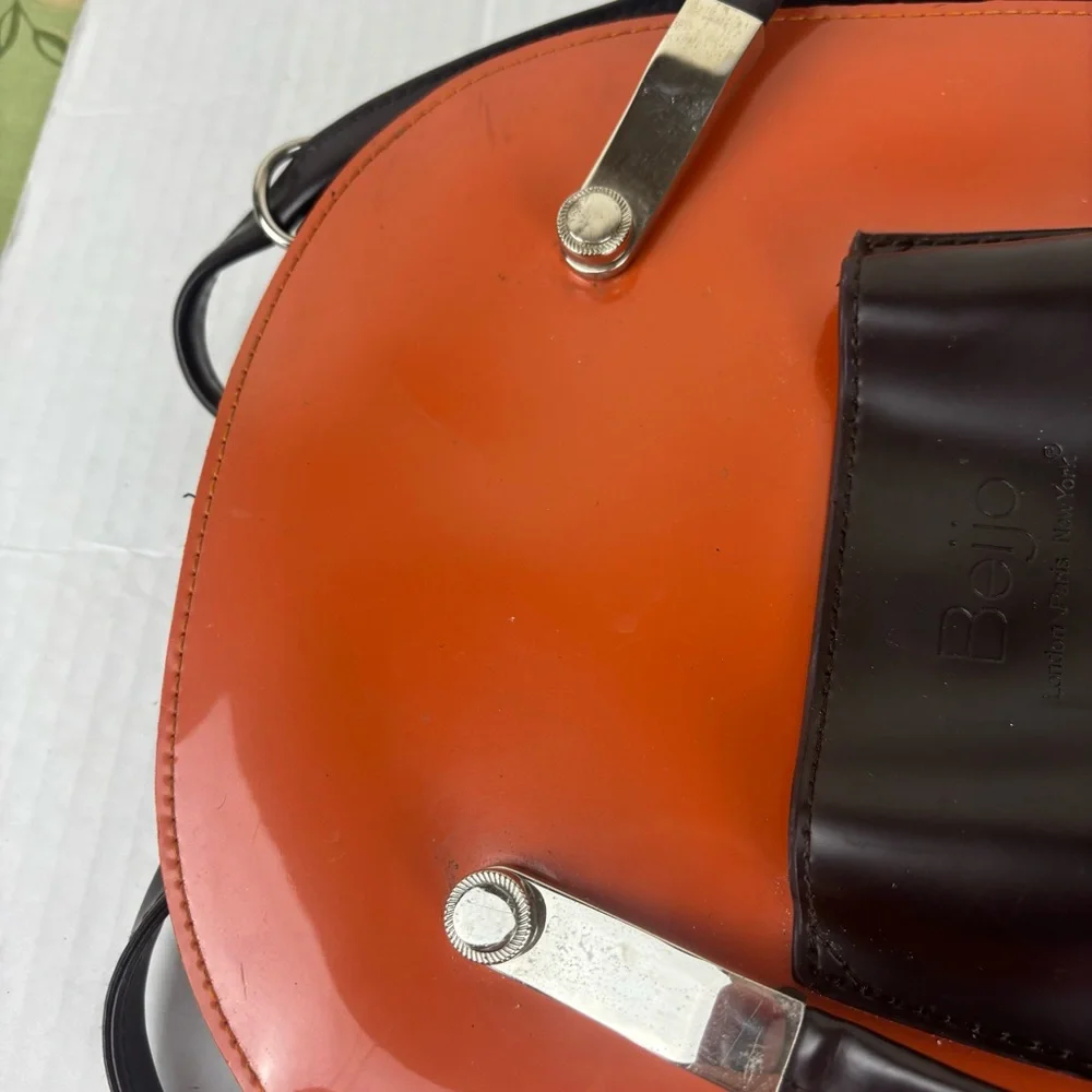 Beijo Paris Convertible Backpack/shoulder Bag-Brown patent and chocolate - Picture 13 of 15